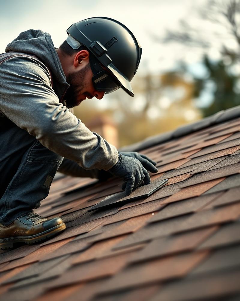 Professional roofing work detail